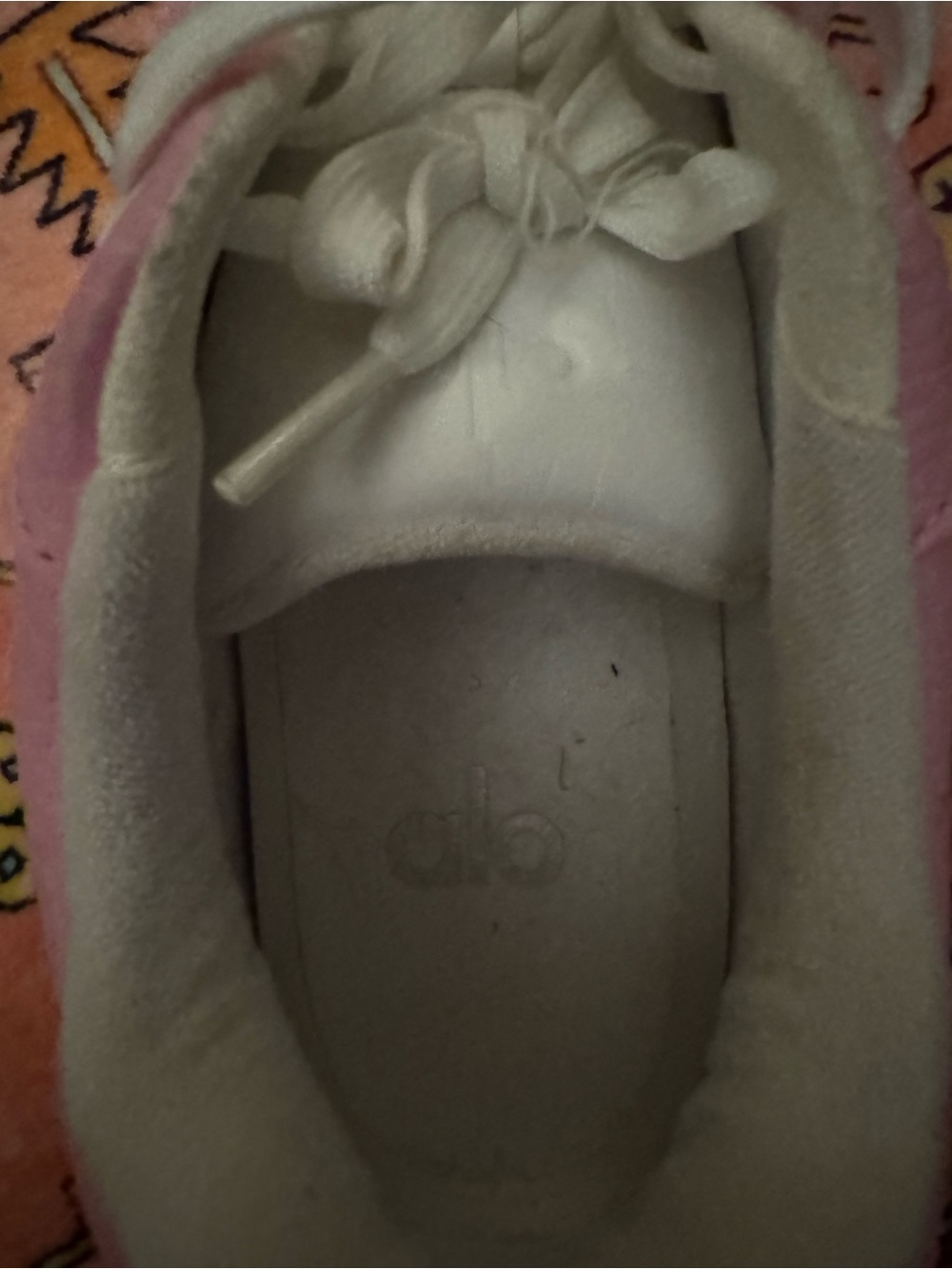 ALO Yoga Pink and White Low-Top Sneakers Size: 39 US:8.5 - Picture 3 of 7
